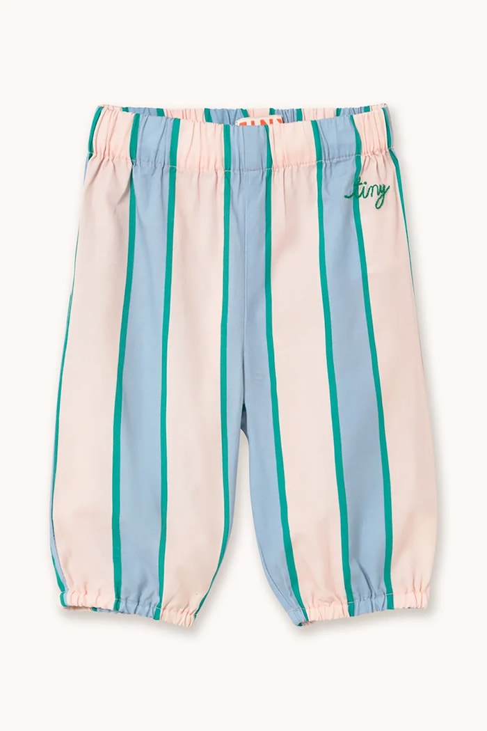 Otroške bombažne hlače Tinycottons RETRO STRIPES POPLIN BABY PANT Bombaž roza SS26.280