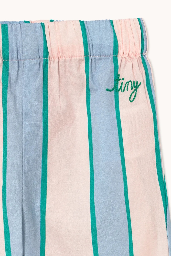 Deklice Otroške bombažne hlače Tinycottons RETRO STRIPES POPLIN BABY PANT SS26.280 roza