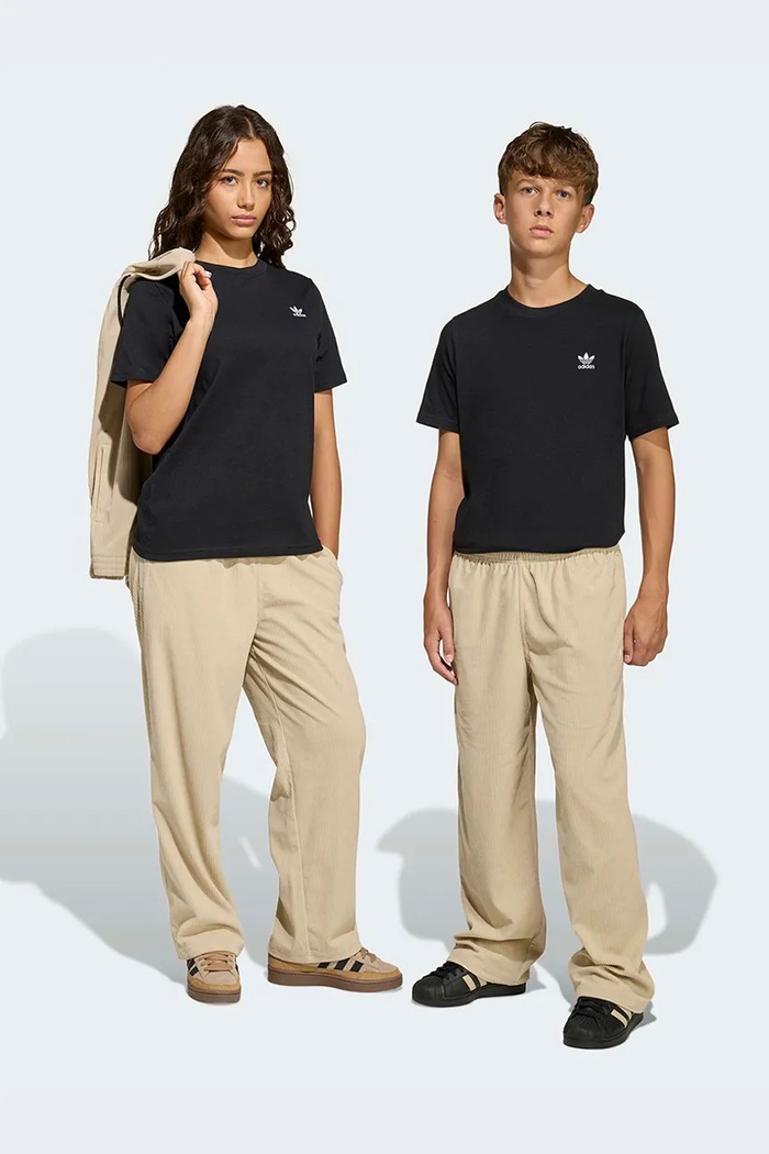 adidas Originals spodnie dresowe dziecięce beżowy KC7040