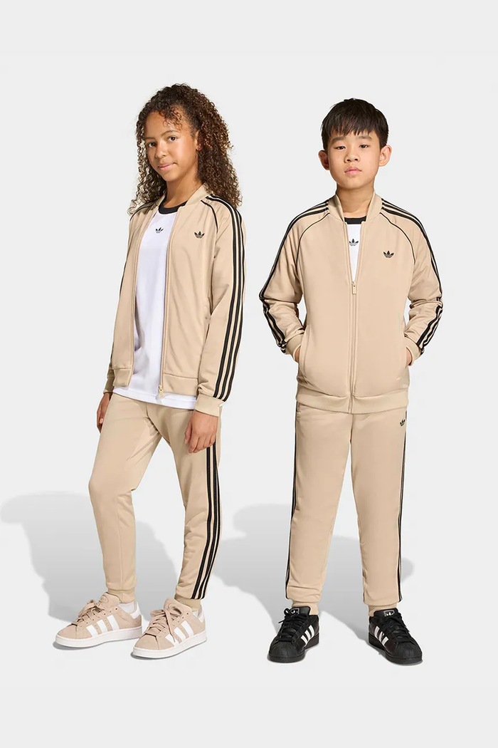 Detské tepláky adidas Originals látka béžová KE2864