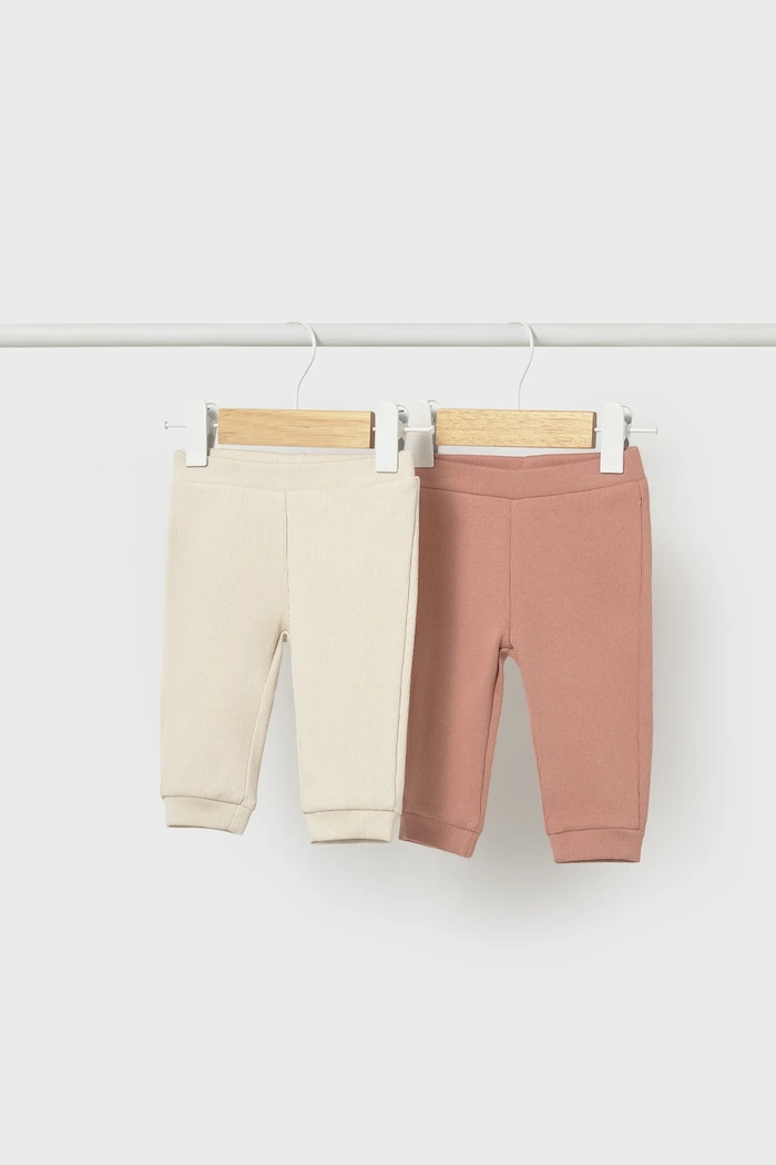Otroške trenirke Mayoral Newborn 2-pack Z elastanom roza 1740.2A.Newborn.PPY2