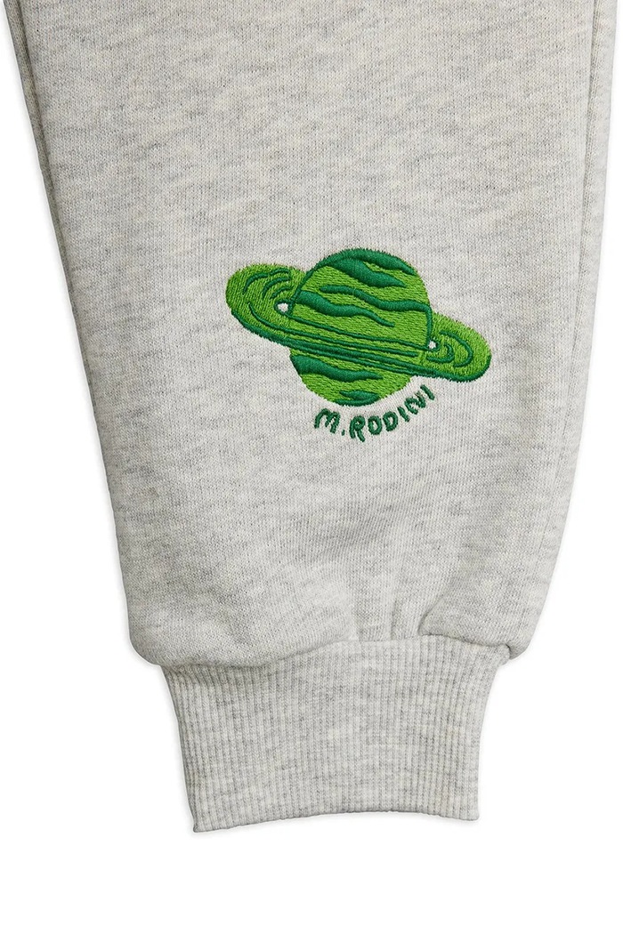 Băieți Mini Rodini pantaloni de trening din bumbac pentru copii Planet 26230123 gri