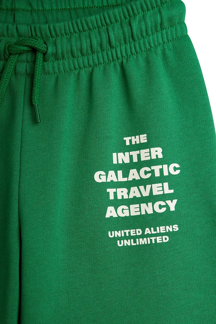 Mini Rodini pantaloni de trening din bumbac pentru copii Travel agency verde 26230144