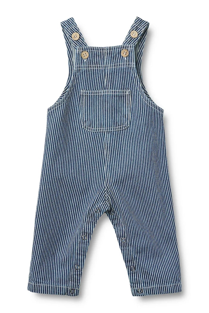 Otroške jeans hlače z naramnicami Wheat Prijazno od planeta modra 6792.436.GOTS