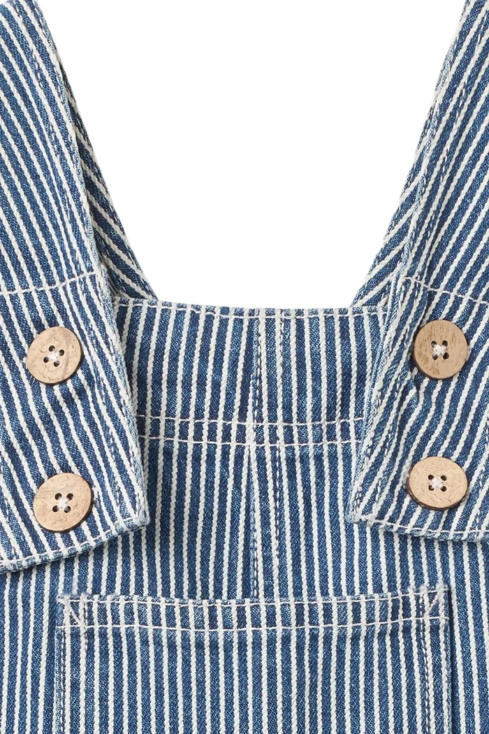 Deklice Otroške jeans hlače z naramnicami Wheat 6792.436.GOTS modra