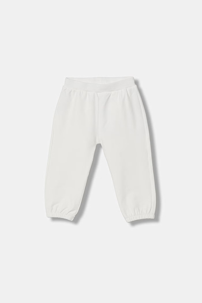 United Colors of Benetton pantaloni de trening pentru copii, din bumbac cu elastan alb 35FNAF029.W.Stagionale