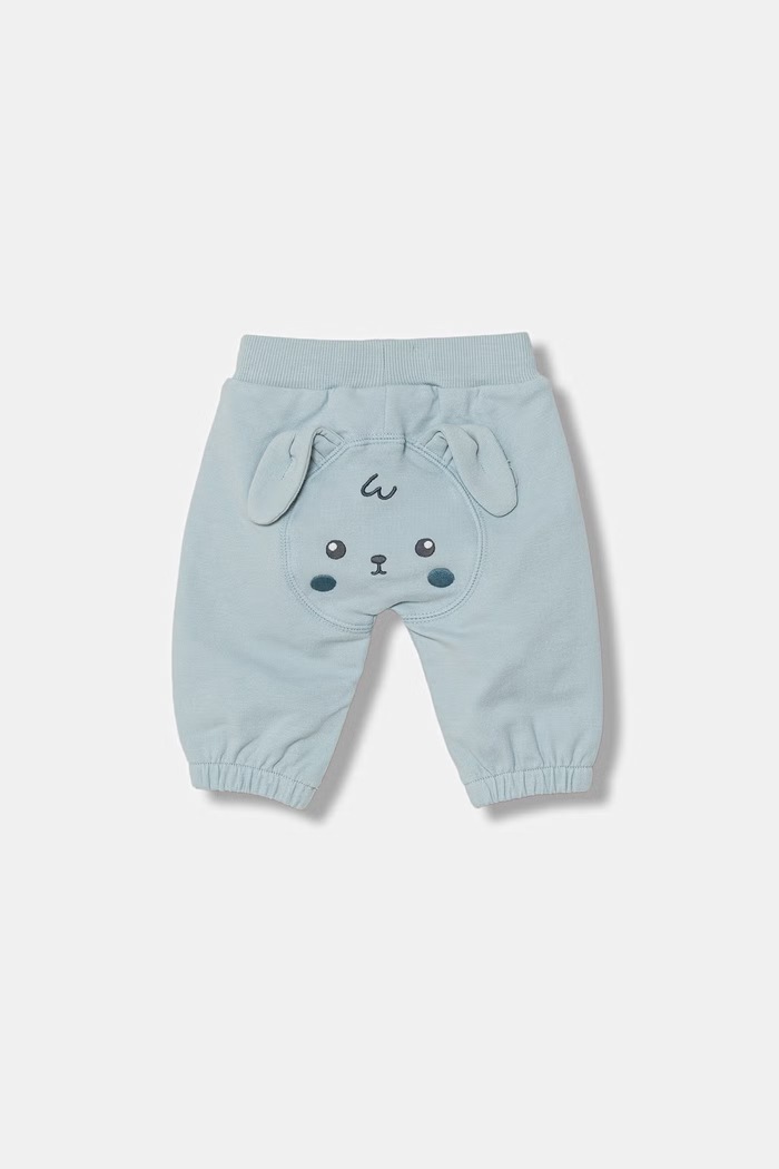 Detské teplákové nohavice United Colors of Benetton bavlnené s elastanom 35FNAF029.W.Stagionale modrá SS26