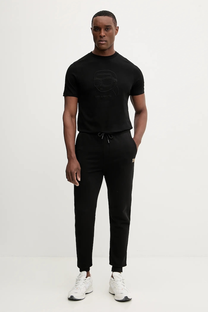 Karl Lagerfeld spodnie dresowe bawełniane 561917.705782 czarny SS26