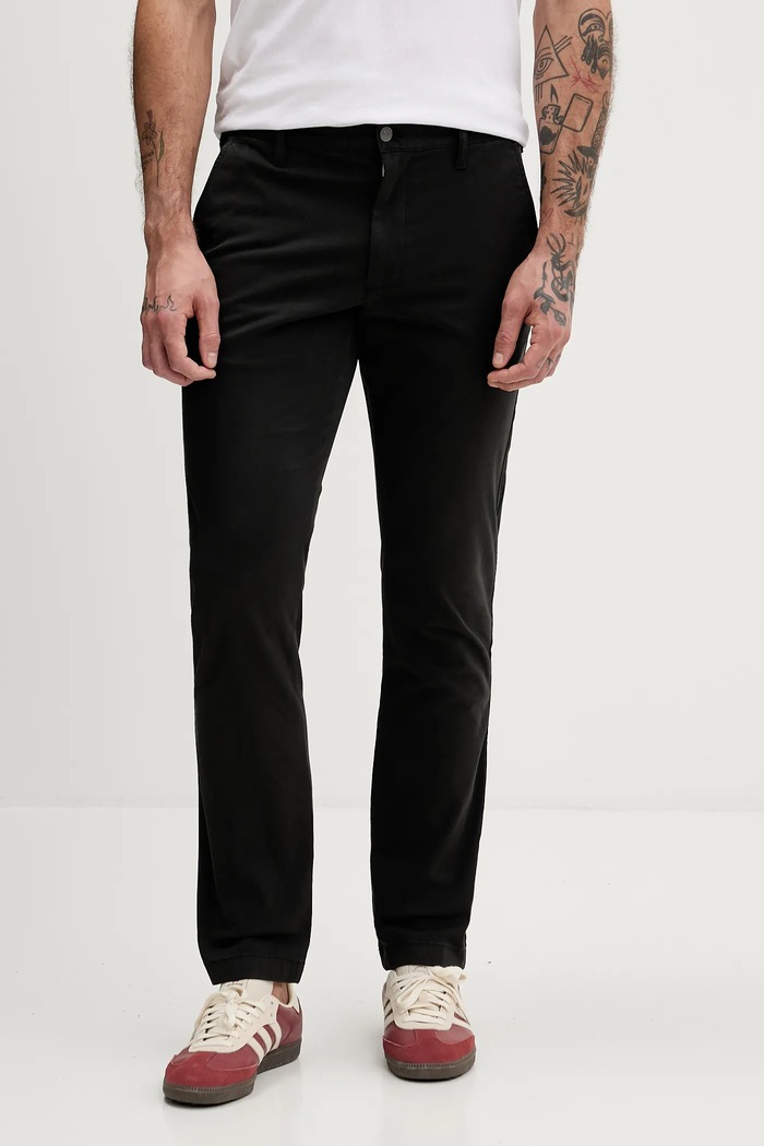 Nohavice Tommy Jeans s elastanom čierna DM0DM22404