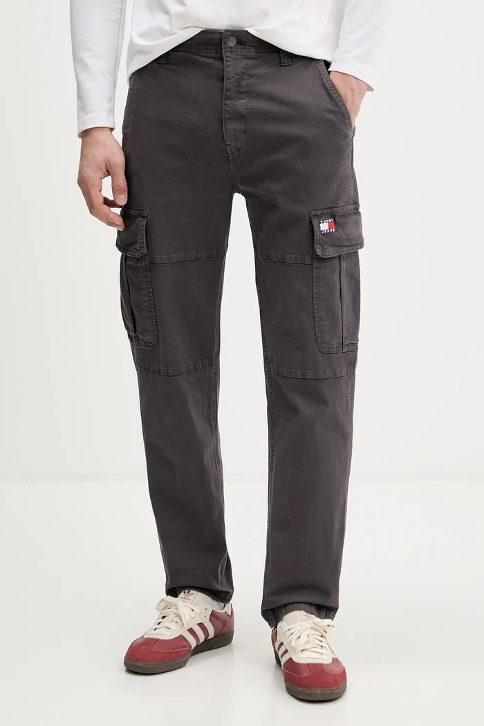 Tommy Jeans spodnie z elastanem szary DM0DM22651