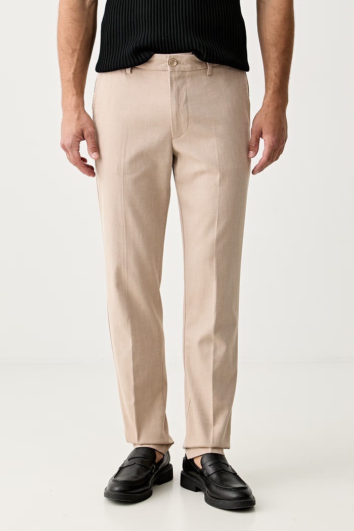 BOSS pantaloni slim fit pentru bărbați cu bumbac H-Kaiton1 bej 50553813