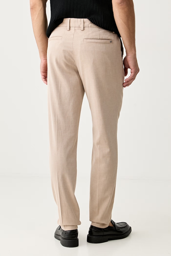 Îmbrăcăminte BOSS pantaloni slim fit pentru bărbați cu bumbac H-Kaiton1 50553813 bej