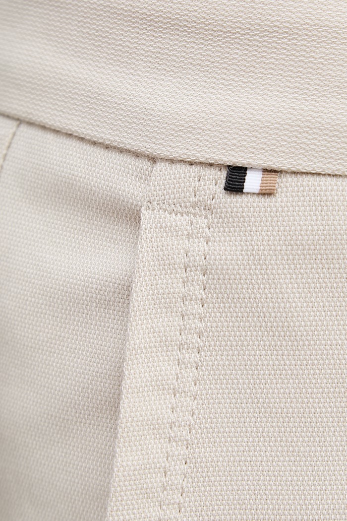 BOSS παντελόνι slim fit ανδρικό με βαμβάκι H-Kaiton1 μπεζ 50553813