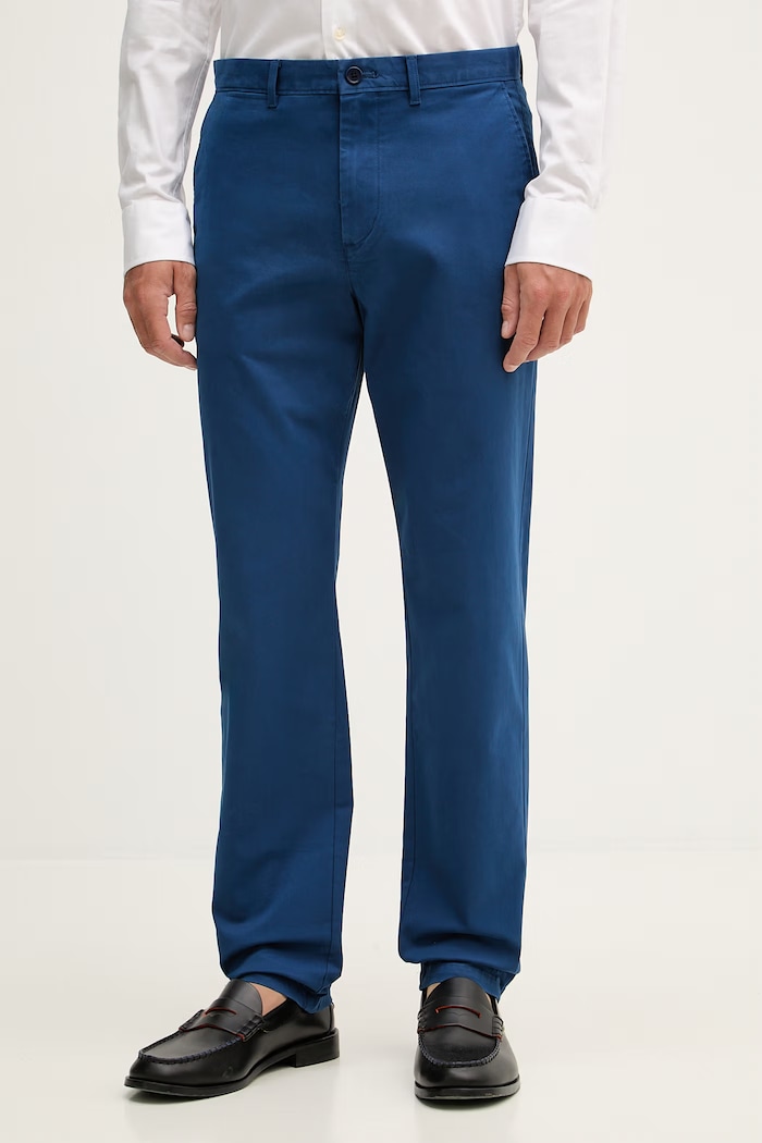 Tommy Hilfiger nohavice pánske bavlnené s elastanom modrá MW0MW40690