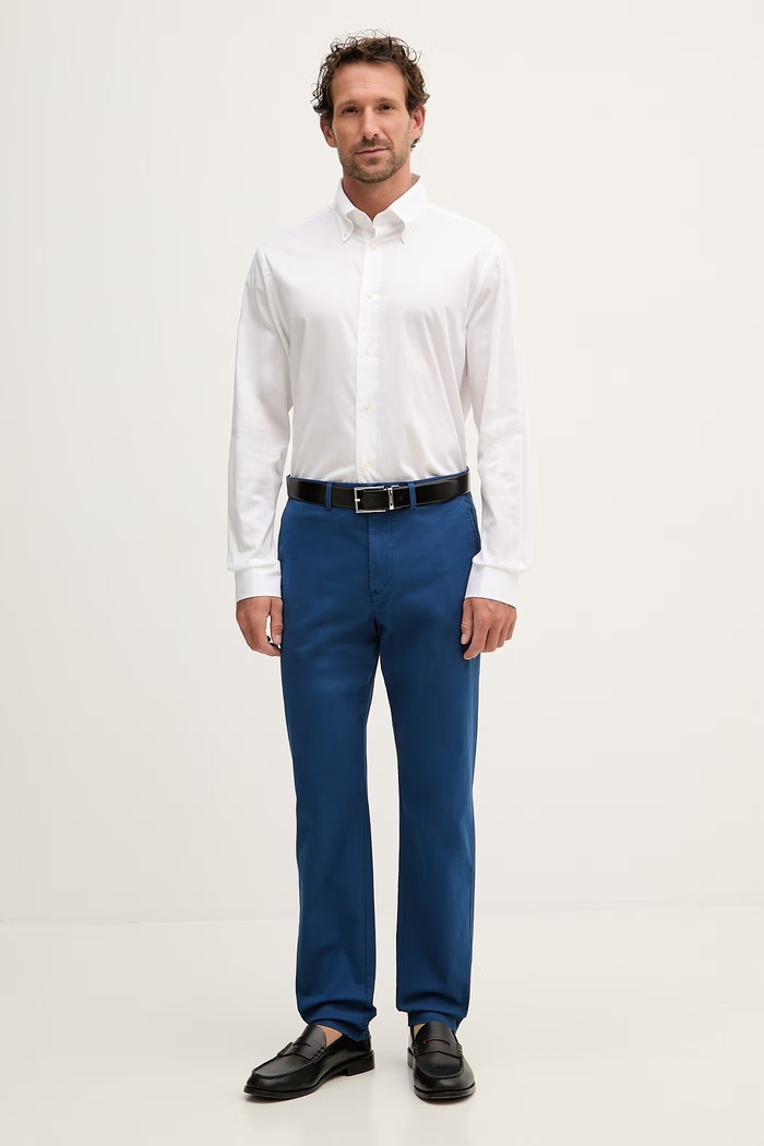 Tommy Hilfiger nohavice pánske bavlnené s elastanom MW0MW40690 modrá SS26