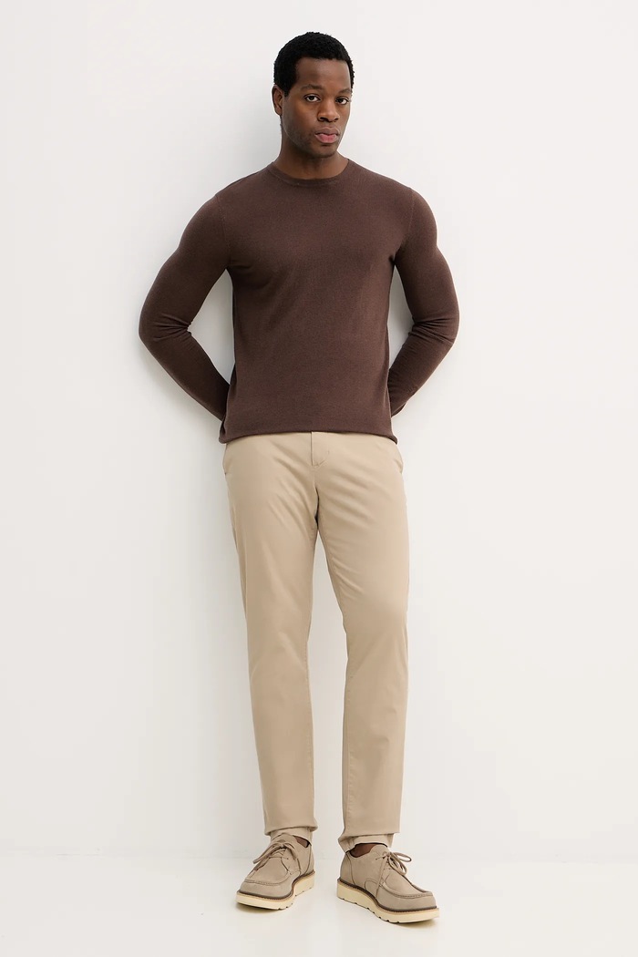 Tommy Hilfiger pantaloni bărbați bumbac cu elastan MW0MW40690 bej SS26