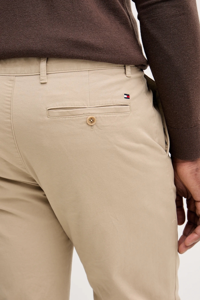Tommy Hilfiger pantaloni bărbați bumbac cu elastan bej MW0MW40690