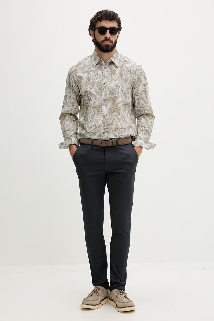 Tommy Hilfiger nohavice slim fit pánske bavlnené MW0MW41924 tmavomodrá SS26