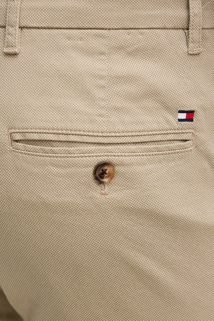 Tommy Hilfiger nohavice slim fit pánske s bavlnou béžová MW0MW41924