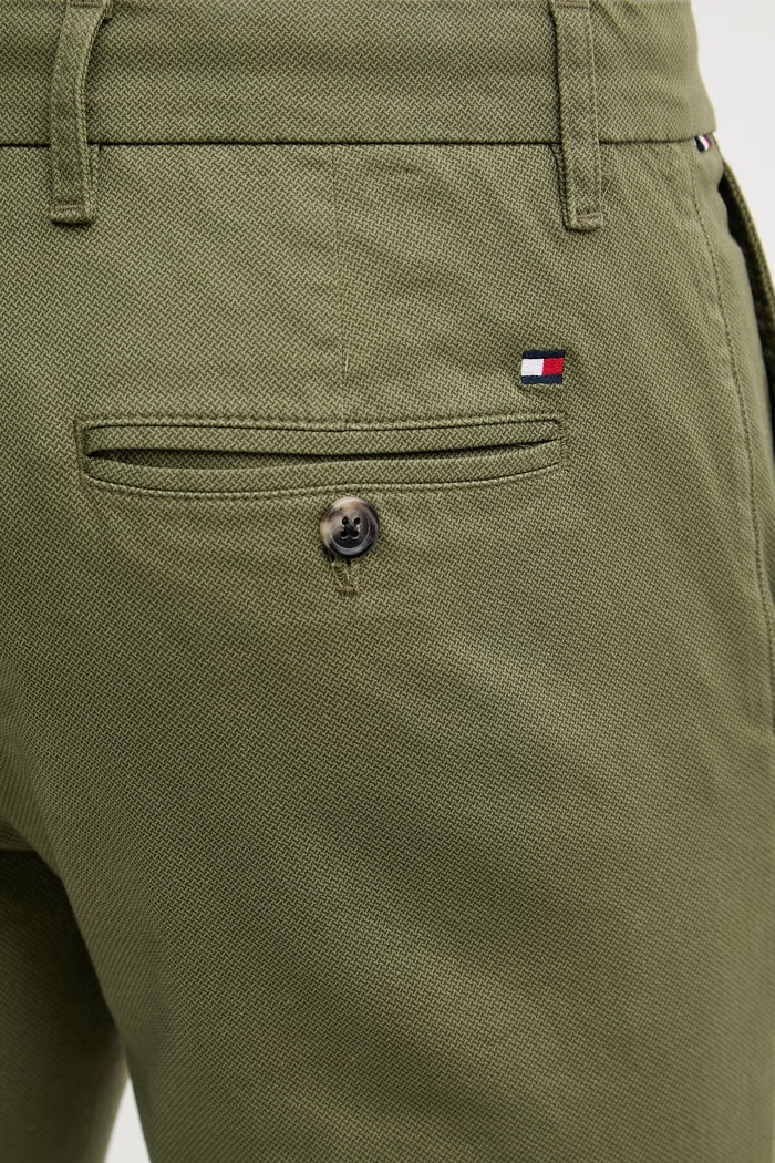 Tommy Hilfiger pantaloni slim fit pentru bărbați cu bumbac verde MW0MW41924