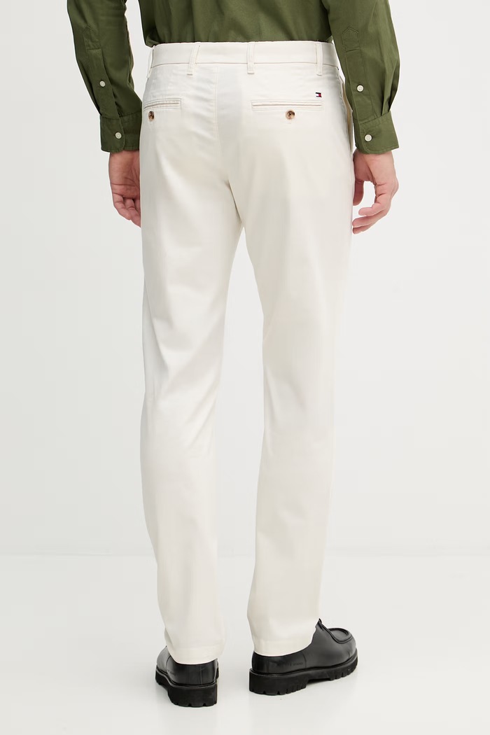 Odzież Tommy Hilfiger spodnie chinos męskie bawełniane z elastanem MW0MW41923 beżowy