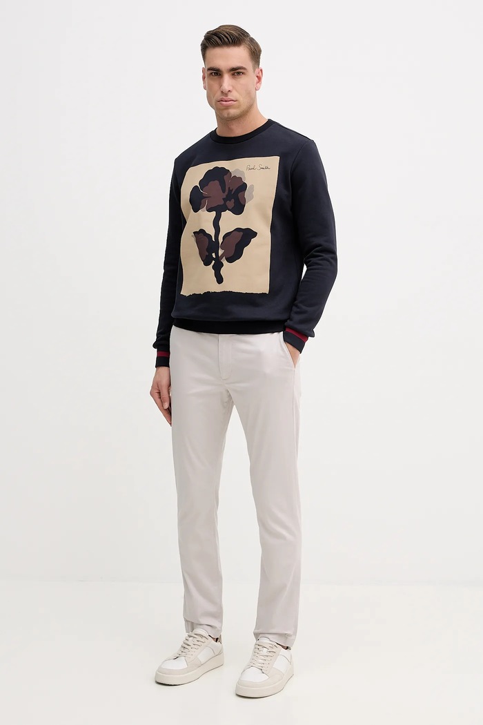 Tommy Hilfiger pantaloni chinos pentru bărbați din bumbac cu elastan MW0MW41923 gri SS26