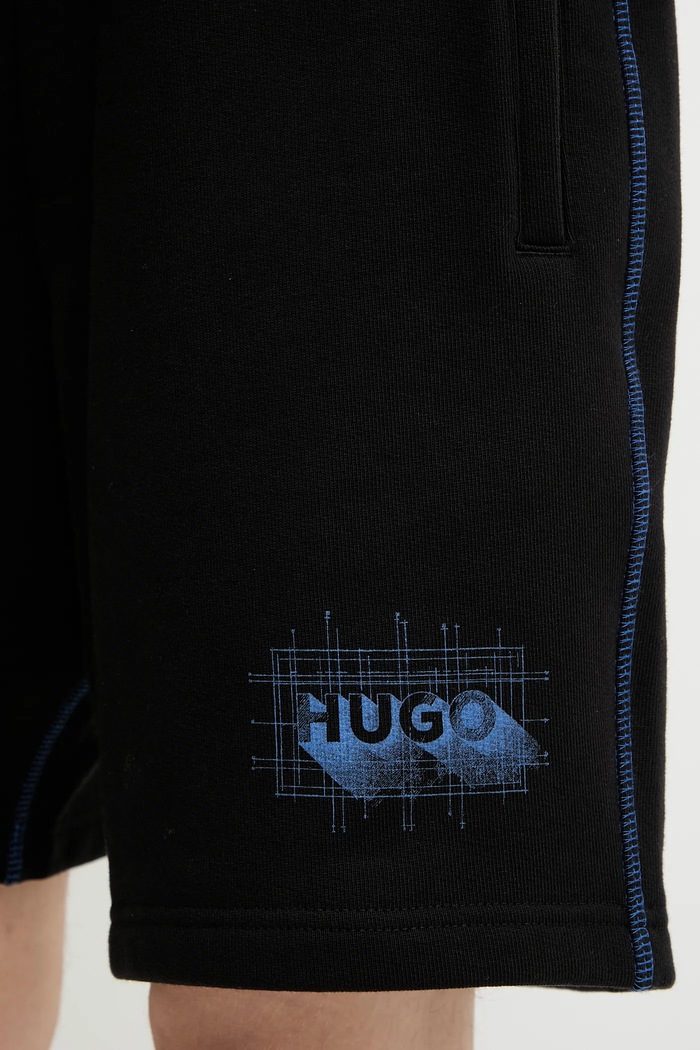 Hugo Blue pamut rövidnadrág fekete 50553499