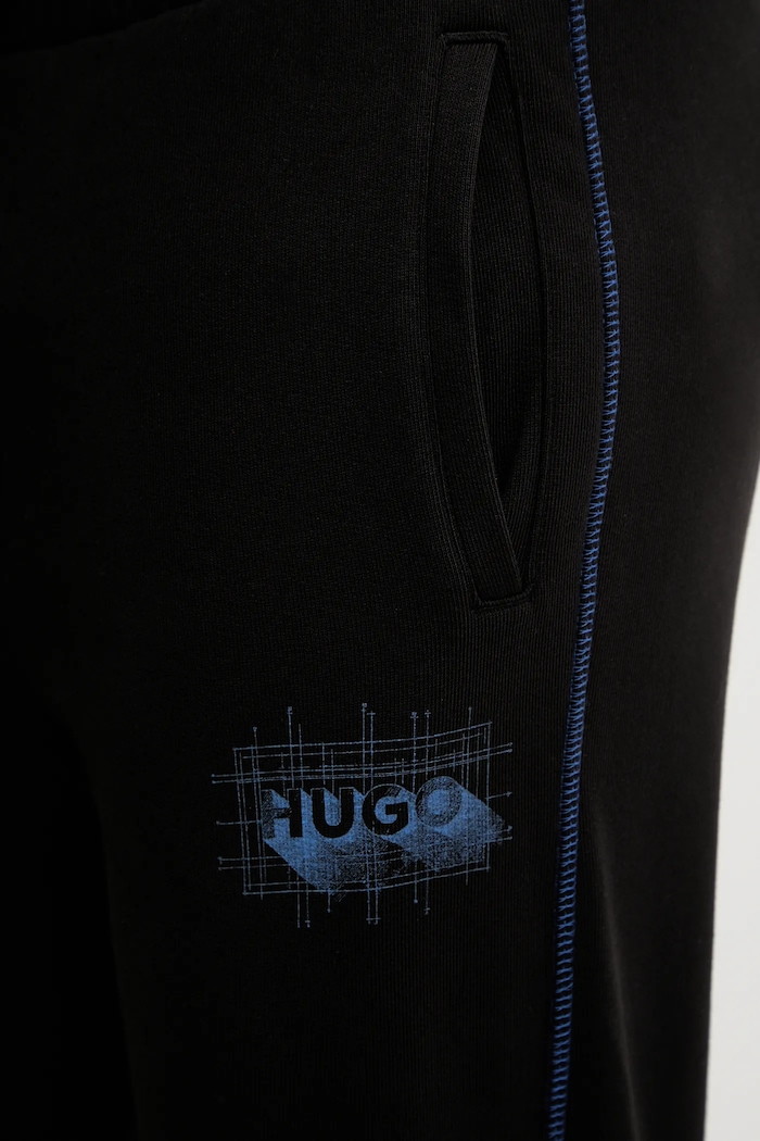 Хлопковые спортивные штаны Hugo Blue Notharos чёрный 50553508