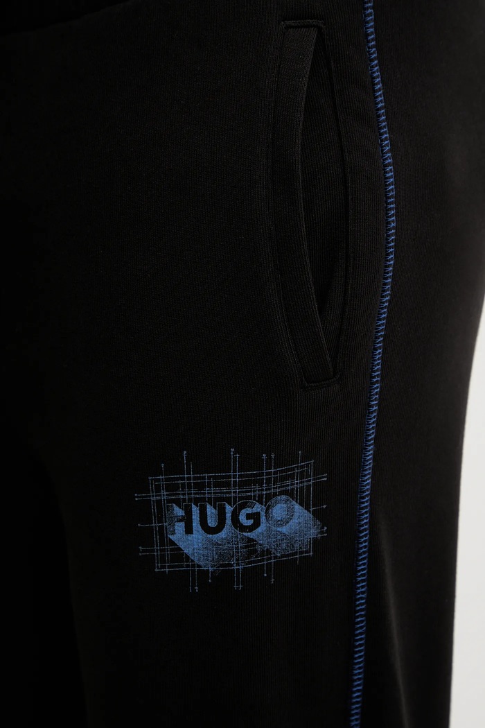 Хлопковые спортивные штаны Hugo Blue Notharos чёрный 50553508