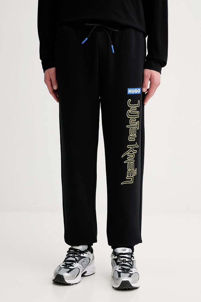 Hugo Blue pamut melegítőnadrág HUGO x Jujutsu Kaisen dzsörzé fekete 50554831