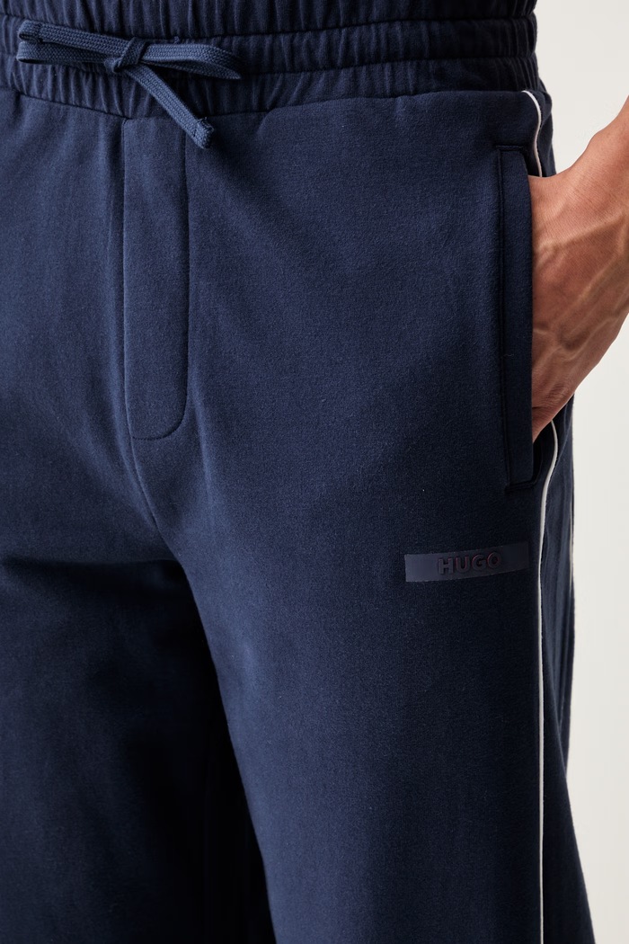 Odzież HUGO spodnie dresowe męskie bawełniane z elastanem PALO PANTS 50557002 granatowy