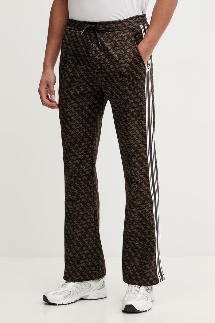 Guess pantaloni de trening PARIMO cu modele maro Z5BB07.K2042