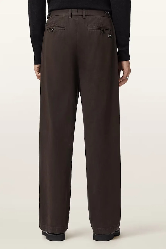 AllSaints spodnie bawełniane M026TD brązowy SS26
