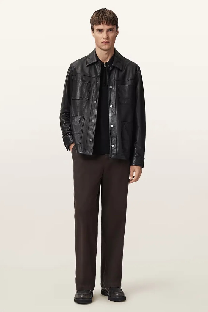 AllSaints spodnie bawełniane brązowy M026TD