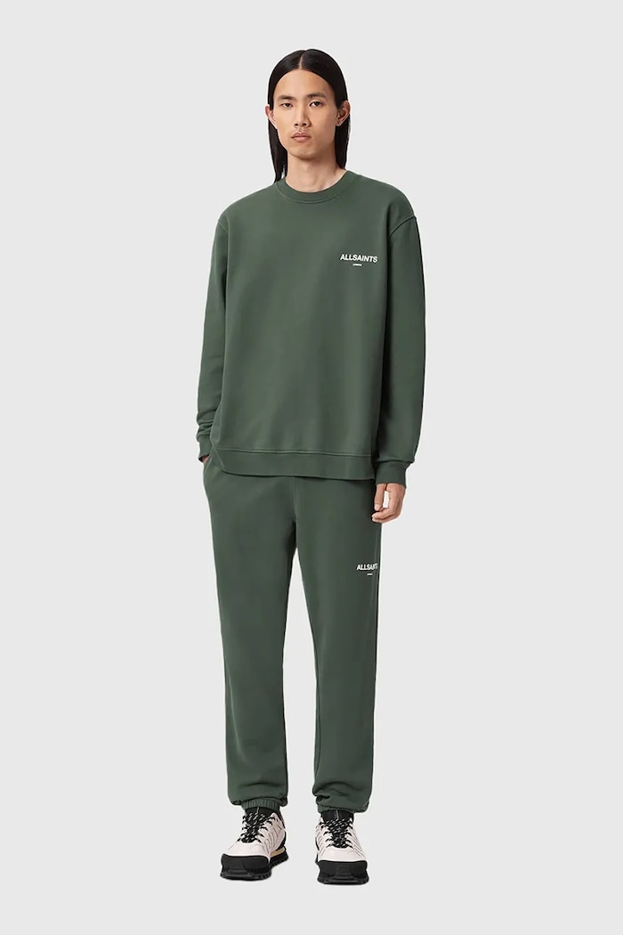 AllSaints pantaloni de trening din bumbac verde M034TD