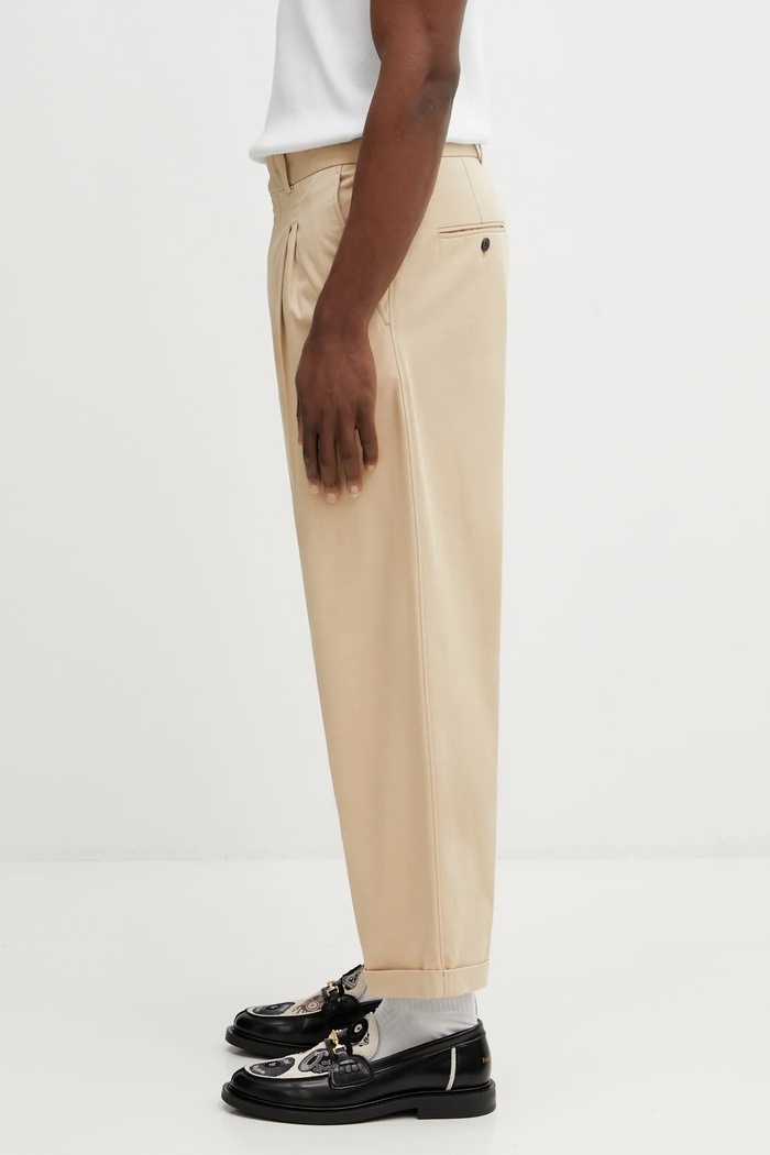 Drôle de Monsieur spodnie Pantalon Cropped a Plis J.BP192.CO214.BG beżowy SS26