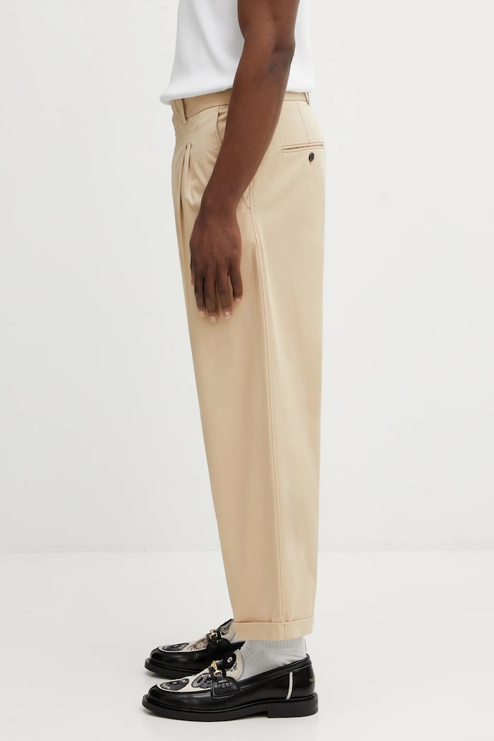 Drôle de Monsieur spodnie Pantalon Cropped a Plis J.BP192.CO214.BG beżowy SS26