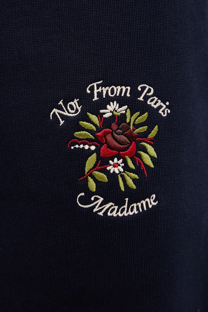 Bavlnené tepláky Drôle de Monsieur Slogan Rose tmavomodrá J.BP188.CO127.NY