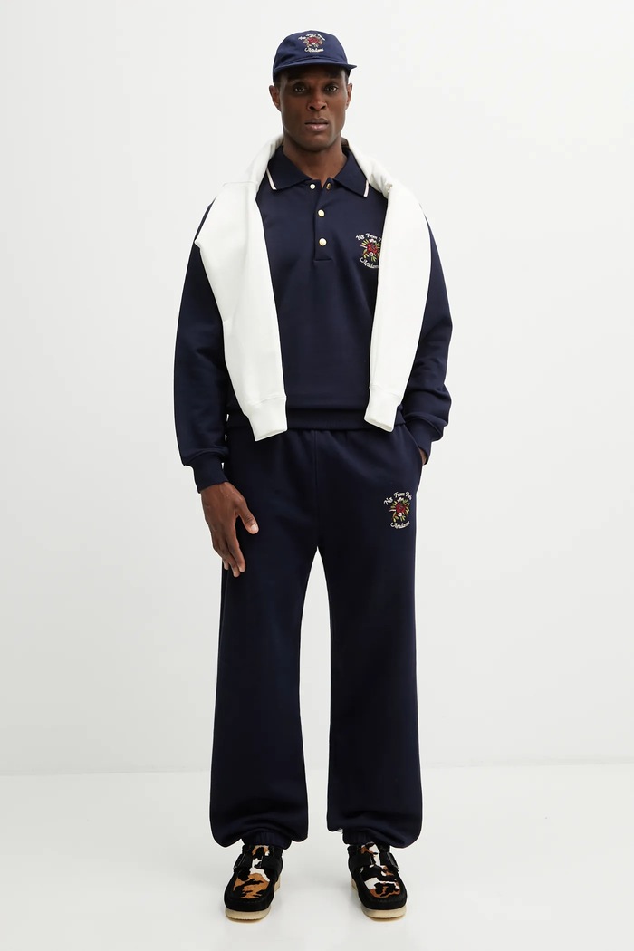Drôle de Monsieur cotton joggers Slogan Rose J.BP188.CO127.NY navy