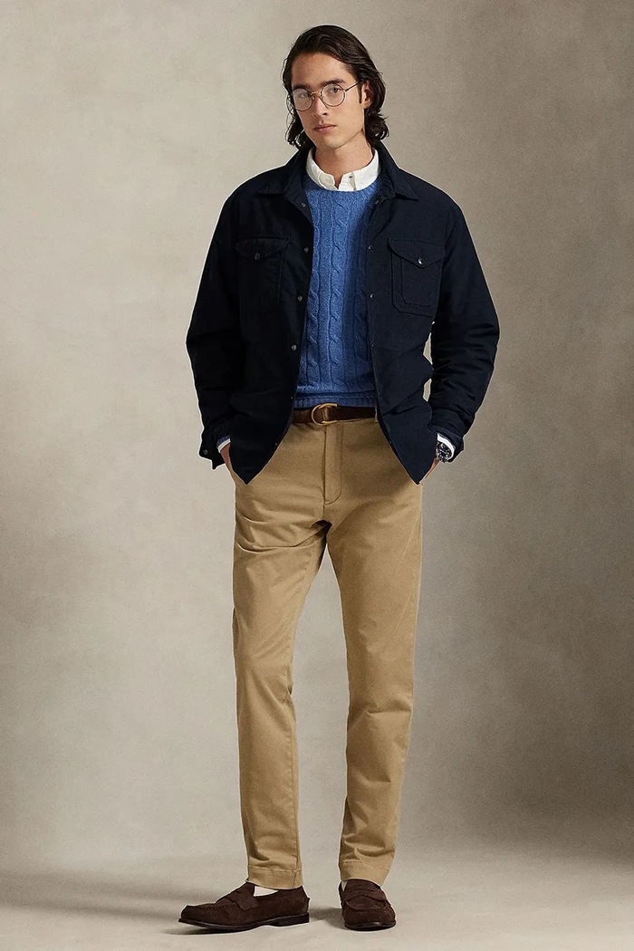 Odjeća Polo Ralph Lauren hlače za muškarce s pamukom 710979503 bež