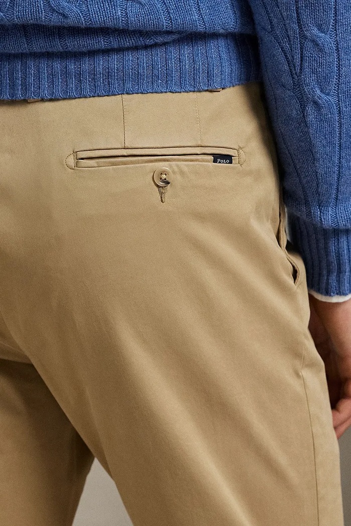 Polo Ralph Lauren hlače za muškarce s pamukom bež 710979503