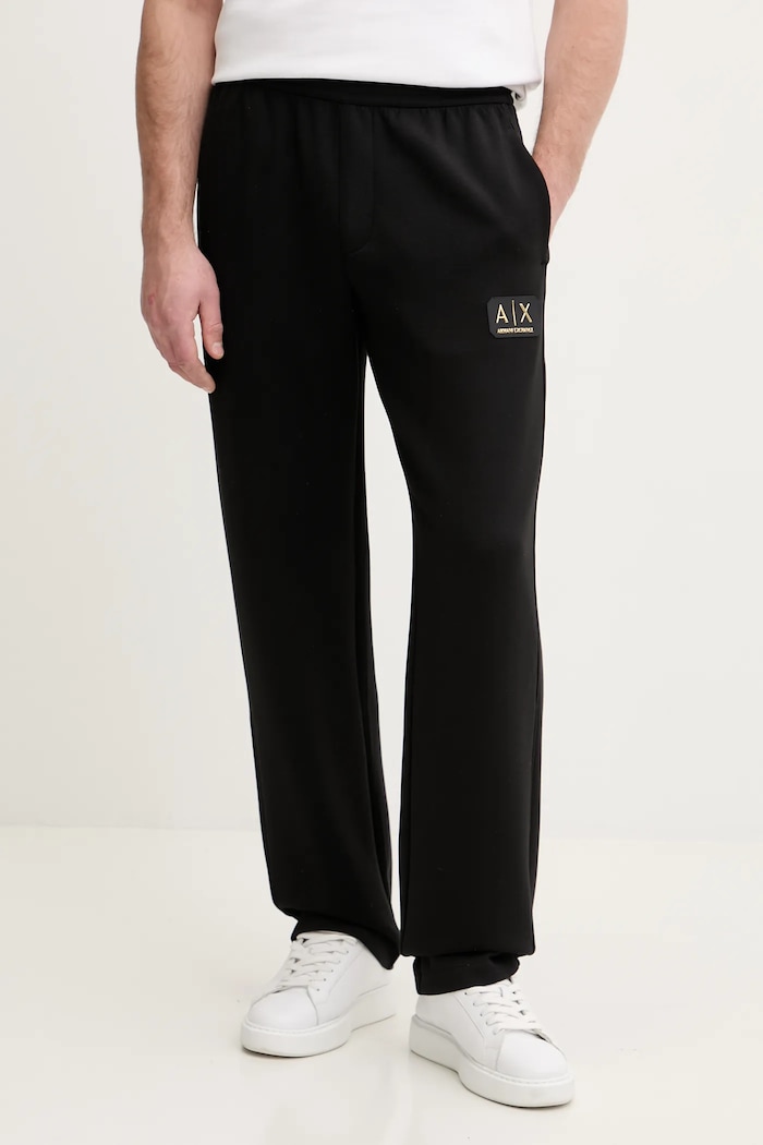 Spodnji del trenirke Armani Exchange Z elastanom črna XM001774.AF19936