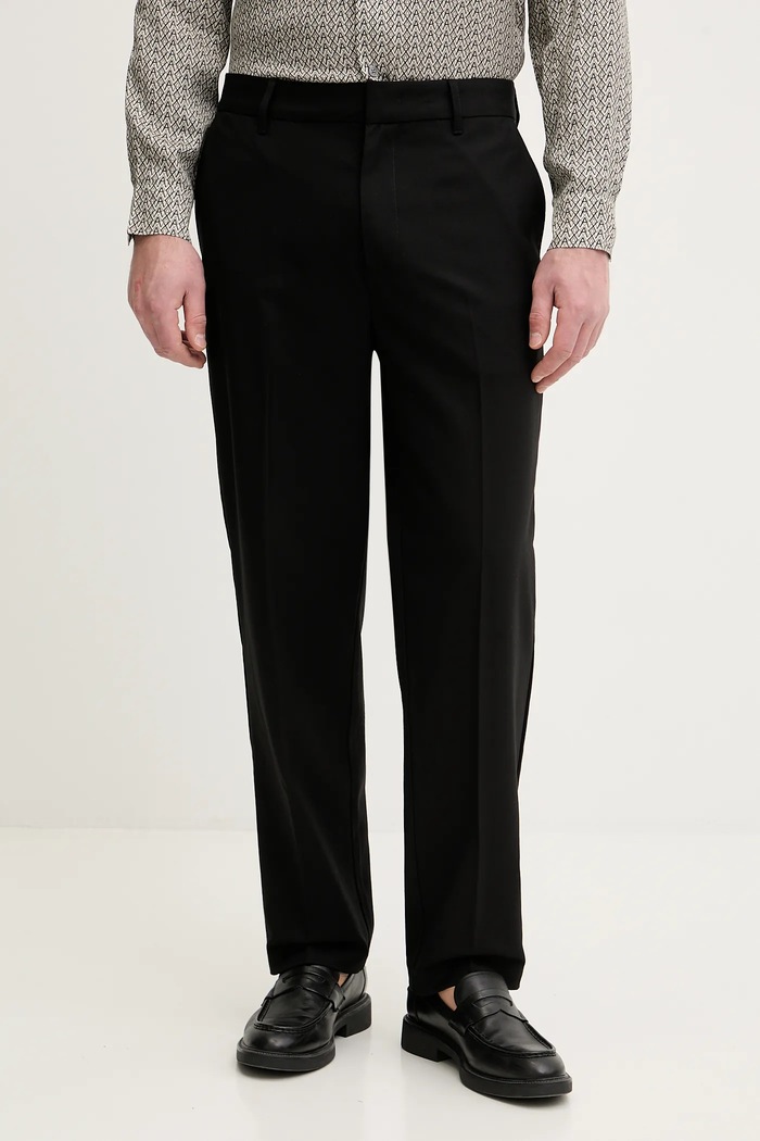 Hlače s primjesom vune Armani Exchange s dodatkom vune crna XM001816.AF21302