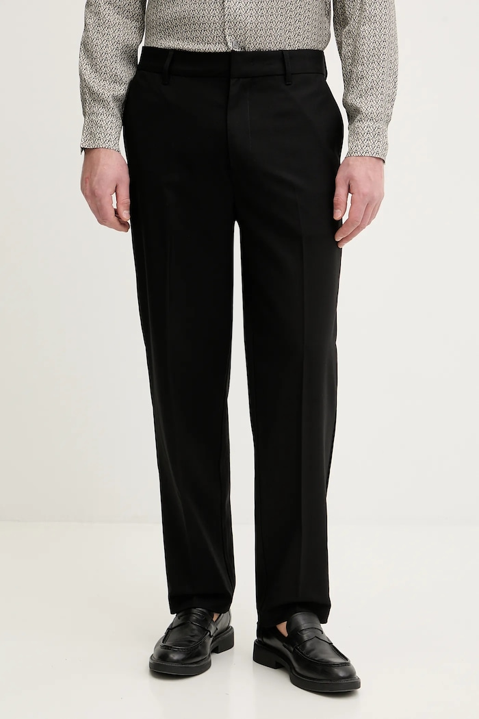 Hlače s primjesom vune Armani Exchange s dodatkom vune crna XM001816.AF21302