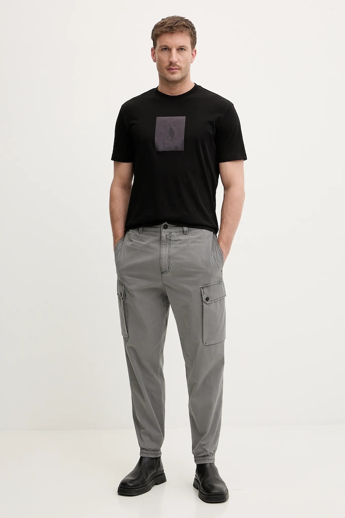 Pamučne hlače Armani Exchange XM001828.AF18577 siva SS26