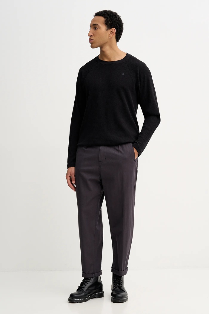G-Star spodnie Pleated Chino Relaxed Tapered D24543.D731.H615 szary SS26