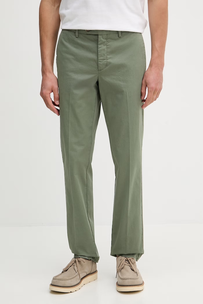 Hlače Hackett London Z elastanom zelena HM2100107R