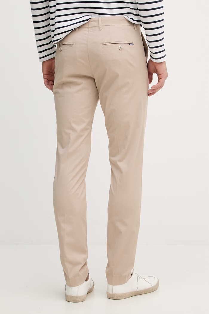 Oblečenie Hackett London nohavice slim fit pánske bavlnené s elastanom HM2100115R béžová