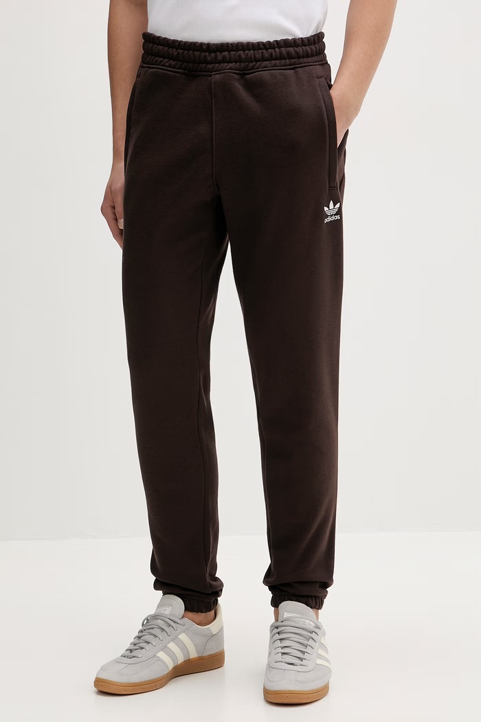 Παντελόνι φόρμας adidas Originals απλικέ καφέ KE1140