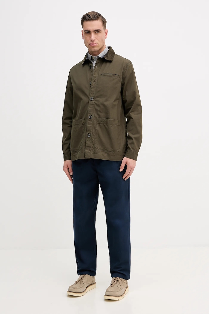 Barbour spodnie bawełniane Cole MTR0756 granatowy SS26